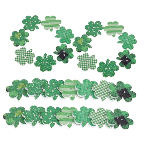 VANZACK 50 Stück Holz Shamrock Knöpfe für Patrick's Day Diy Kleidung Hüte Dekorationen Nähprojekte Design Sicherem Holz von VANZACK