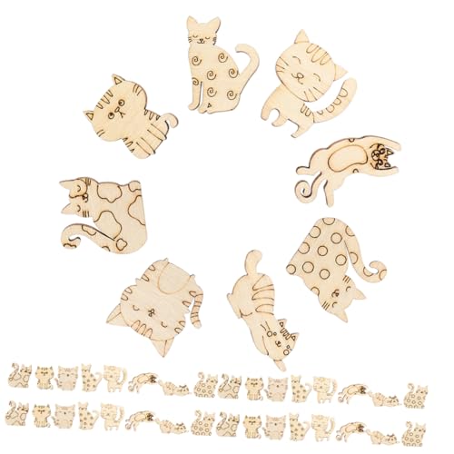 VANZACK 50Stücke DIY Holz Katzenausschnitte Unbemalte Graffiti Chips für Kreative Bastelprojekte für Kindergeburtstagsfeiern und Garten Dekoration Robustes Holzmaterial VANZACK 50Stücke DIY Holz Katzenausschnitte Unbemalte Graffiti Chips für Kreative Bastelprojekte für Kindergeburtstagsfeiern und Garten Dekoration Robustes Holzmaterial von VANZACK