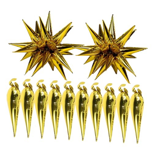 VANZACK 50Stücke Stern Spike Luftballons Goldene Folienballons Für Neon Partydekorationen DIY Ballondekore Hochzeit Babyparty Festliche von VANZACK