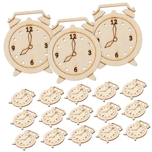 VANZACK 5Packungen Unfertige Holzausschnitte für Handbemalte Uhr Tags aus Robustem Holz für DIY Kunstprojekte und Kreative Dekorationen für Geburtstage von VANZACK
