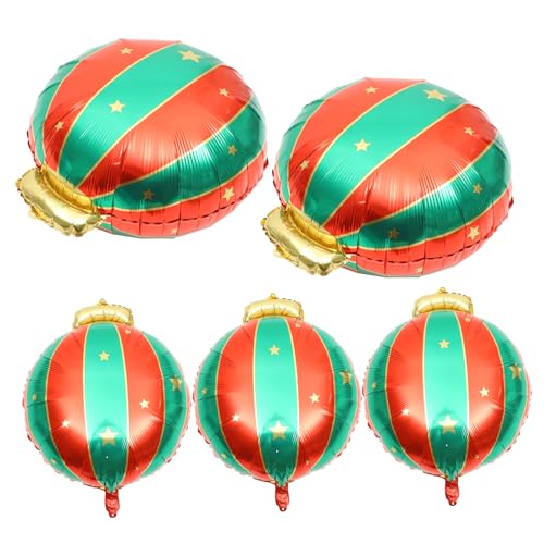 VANZACK 5Stücke Weihnachtsballons aus Aluminiumfolie Deko für Weihnachtsfeiern Langlebige Luftballons für Partys und Festliche Anlässe für Weihnachtsatmosphäre von VANZACK