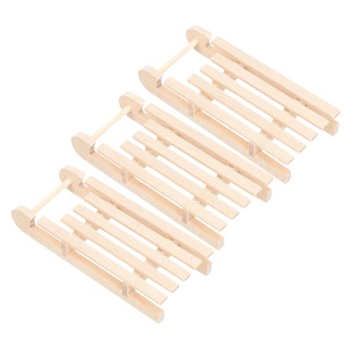 VANZACK 6 Stck. Teiliges Miniatur Holzschlitten Naturbelassen Weihnachtsdeko Tischdekoration Handgefertigt für Bar Restaurant von VANZACK