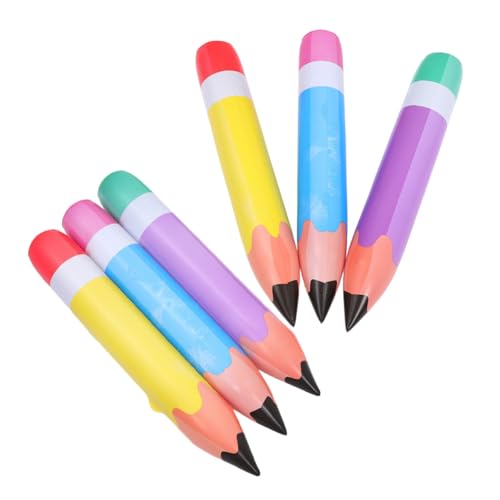 VANZACK 6 Stück Aufblasbare Bleistiftballons aus PVC Bunte Partydekoration für Geburtstag Schulanfang Klassenraumdeko Einfache Handhabung Wiederverwendbar für Abschlussfeiern und von VANZACK