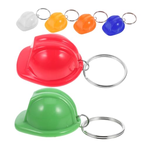 VANZACK 6 Stück Mini Bauhelm Schlüsselanhänger für Jungen und Mädchen Kreative Party für Bau Themenfeiern Schlüsselanhänger für Ingenieure und Kindergeburtstage von VANZACK
