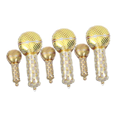 VANZACK 6 Stück Teiliges Goldene Aluminiumfolie Mikrofon Luftballons Aufblasbare Party Deko für Geburtstag Hochzeit Ktv Leicht Stabil Wiederverwendbar für Festlichkeiten und Mottopartys VANZACK 6 Stück Teiliges Goldene Aluminiumfolie Mikrofon Luftballons Aufblasbare Party Deko für Geburtstag Hochzeit Ktv Leicht Stabil Wiederverwendbar für Festlichkeiten und Mottopartys von VANZACK