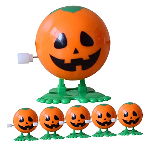 VANZACK 6 Stück Teiliges Halloween Aufziehspielzeug Bunte Kunststoff Kürbis Wind Up Toys Batteriefrei mit Sicher und Kinderfreundlich für Partygeschenke und Spaß für Erwachsene von VANZACK