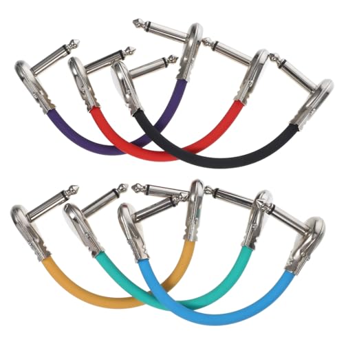 VANZACK 6Stücke Gitarren Effektkabel PU Patchkabel für Stabile Signalübertragung für Gitarre und Effektgeräte Plug And Play Design von VANZACK