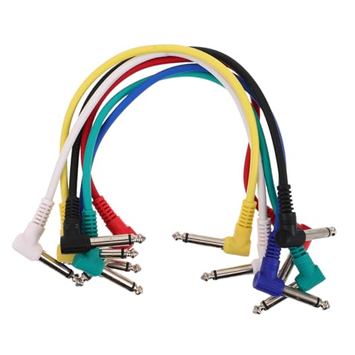 VANZACK 6Stücke Gitarren Patchkabel Flexible Audiokabel für Effektpedale Hochwertige Signalübertragung Kompatibel mit Gitarren und Verstärkern Stilvolles Design Robust von VANZACK