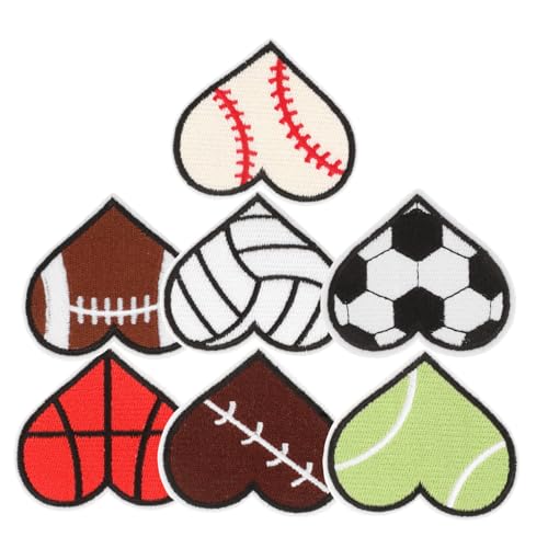 VANZACK 7 Stück Teiliges Herzförmige Aufnäher Bestickte Stoffpatches für Kleidung Diy Nähpatches für Jeans Jacken und Sportbekleidung Dekorative Flicken zum Reparieren und Verzieren von VANZACK