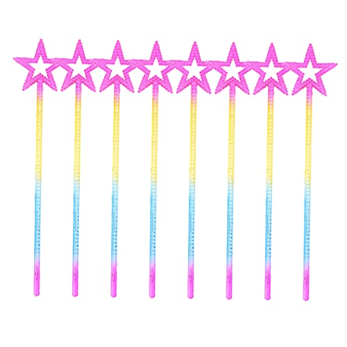 VANZACK 8 Stück Teiliges Bunte Zauberstäbe aus Kunststoff Handliche Stern Sticks für Bühnenauftritte Party Requisiten und Fantasievolles Spiel für Mädchen von VANZACK