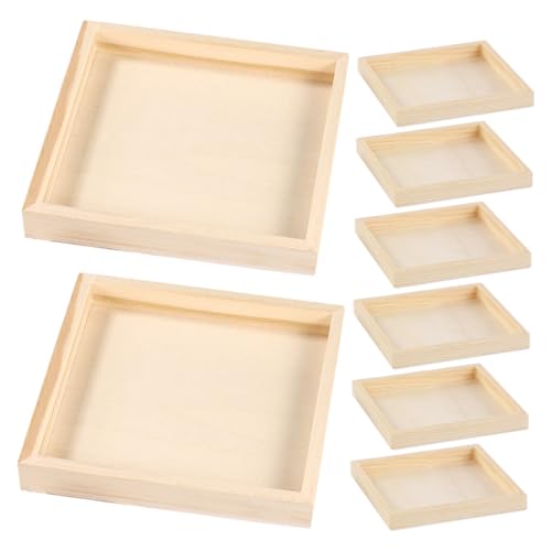VANZACK 8stücke Holztablett Für Blockpuzzles Kleines Quadratisches Tablett Aus Unbehandeltem Holz Puzzletablett Zum Sortieren Montessori-tablett Aus Holzblöcken VANZACK 8stücke Holztablett Für Blockpuzzles Kleines Quadratisches Tablett Aus Unbehandeltem Holz Puzzletablett Zum Sortieren Montessori-tablett Aus Holzblöcken von VANZACK