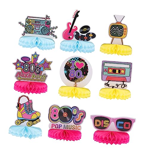 VANZACK 9Stücke Retro Jahre Party Deko Waben Tischdekorationen Bienenwaben Ornamente Für Jahre Themenfeiern Vintage Disco Tischaufsätze Party Zubehör Für Unvergessliche von VANZACK
