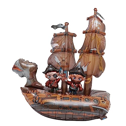 VANZACK Aufblasbarer Aluminiumfolienballon Piratenschiff für Geburtstagsfeiern Langlebige Dekoration für Kinderpartys Vielseitig Einsetzbar Helle Farben Fotodekor VANZACK Aufblasbarer Aluminiumfolienballon Piratenschiff für Geburtstagsfeiern Langlebige Dekoration für Kinderpartys Vielseitig Einsetzbar Helle Farben Fotodekor von VANZACK