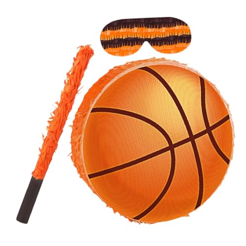 VANZACK Basketball Pinata mit Stick und Augenbinde Bunte Ball Deko für Kindergeburtstag Vielseitiges Partyspiel und Foto-requisite Geeignet für Jungen und Mädchen Sportmotto Veranstaltung von VANZACK