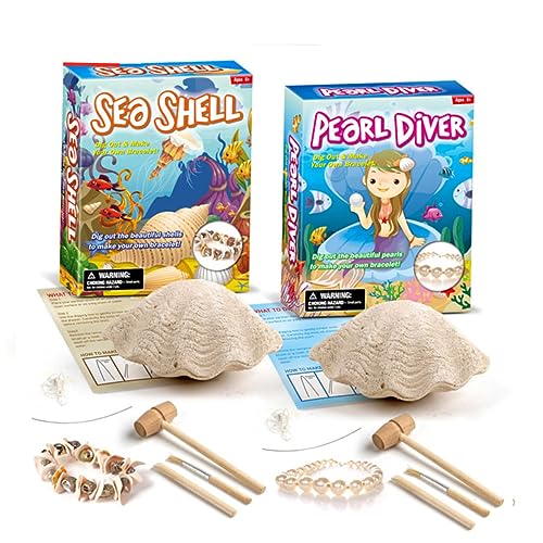 VANZACK DIY Perlenset für Kreatives Sozialen Fähigkeiten und Feinmotorik Geeignet für Mädchen Ab Jahren Muscheln zum Auffädeln und Gestalten von Armbändern von VANZACK