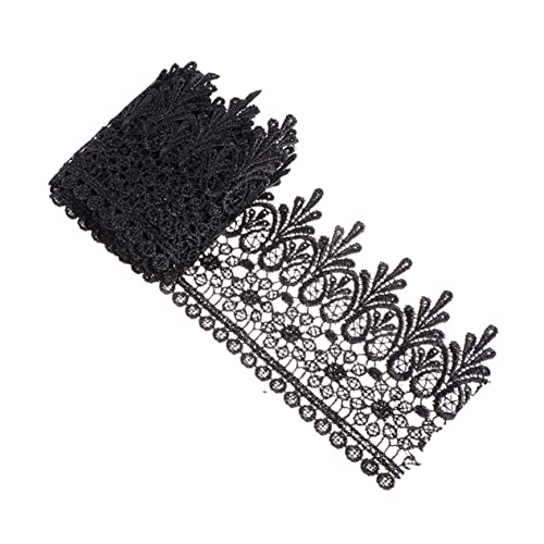 VANZACK Elastische Baumwollspitze Schwarz - Hochwertige Stretch Spitze Meterware Zum Annähen Für Kreative DIY-Projekte Braut Und Hochzeitsdekorationen Kleidung Und Mehr von VANZACK