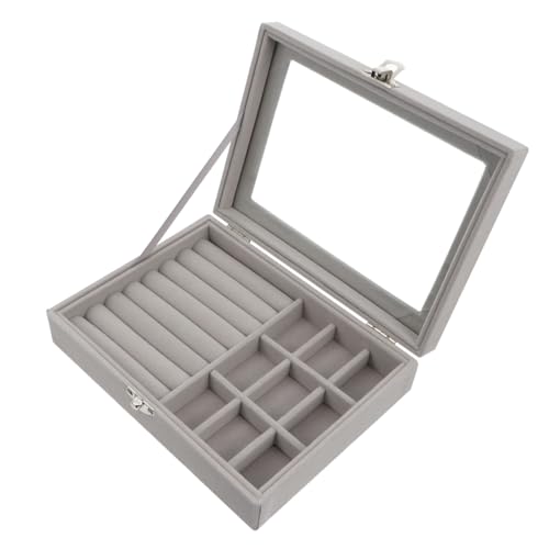 VANZACK Elegante Schmuck Aufbewahrungsbox mit Fächern für Ringe Ohrringe Armbänder Halsketten Kompakte Schmuckschatulle mit Stilvollem Design als Geschenk für Geburtstag und Jubiläum von VANZACK