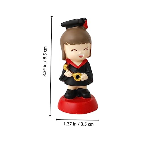 VANZACK Graduation Cake Ornament Doktorin Cartoon Resin Figur Tortendeko Abschlussfeier Partydeko Kuchenaufsatz Kreative Abschlussdekoration Mädchen von VANZACK