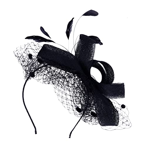 VANZACK Handgefertigtes Damen Haarband mit Schleife aus Schwarzem Netzstoff Vintage Stil Leichter und Langlebiger Fascinator für Retro Partys Hochzeiten und Karneval Rutschfester von VANZACK