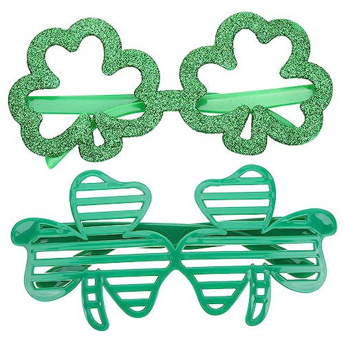 VANZACK Kleeblatt Brille Halloween Brille Für Cosplay Neuheit Party Kostüm Kleeblatt Blatt Cheerleader Lustiges Irisches Zubehör Irische Sonnenbrille St Patty Day Zubehör von VANZACK