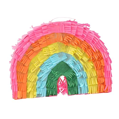 VANZACK Kleine Regenbogen Pinata Für Kindergeburtstag Farbige Partydekoration Für Geschlecht Enthüllen Feiern Für Süßigkeitenfüllung Und Spaß von VANZACK