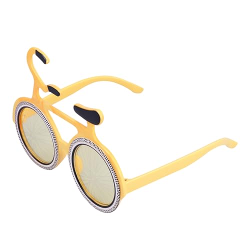 VANZACK Lustige Partybrille Fahrradform Gelb Witzige Foto requisite Originelle Kostümbrille für Urlaubspartys Langlebige Robuste Neuheit Accessoire für Feier und Fotospaß von VANZACK