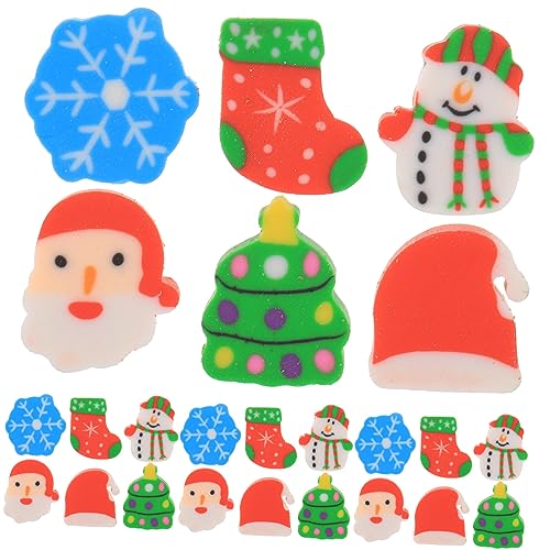 VANZACK Lustigen Weihnachtsradiergummis Süße Motive Von Weihnachtsmann Und Schneemann Für Schule Bastelprojekte Mitgebsel von VANZACK