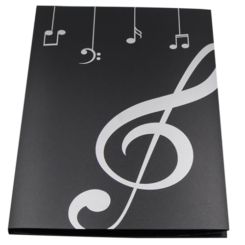VANZACK Musiknotenordner Schwarz Notenmappe mit Spiralbindung Stabiles Musiknoten Aufbewahrungsmappe für Musiker Vokalist Klavier Band und Orgel Langlebiges Notenblatt Organizer von VANZACK
