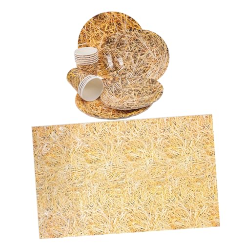 VANZACK Papiergeschirr mit Heuballen Tischdecke Papierbechern und Tellern Cowboy Themenparty Dekorationen für Geburtstagsfeiern und Farm Events Leicht und Einfach Aufzubauen VANZACK Papiergeschirr mit Heuballen Tischdecke Papierbechern und Tellern Cowboy Themenparty Dekorationen für Geburtstagsfeiern und Farm Events Leicht und Einfach Aufzubauen von VANZACK