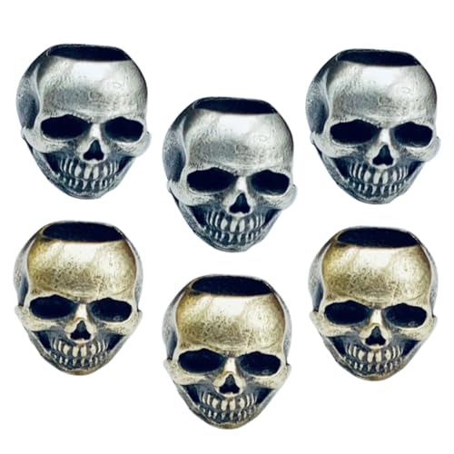 VANZACK Perlen Für Armbänder - 6 Stück Halloween-Skelettkopf Perlen Für Kreative Schmuckherstellung Ideal Für Halsketten Ohrringe Und Party Dekorationen von VANZACK