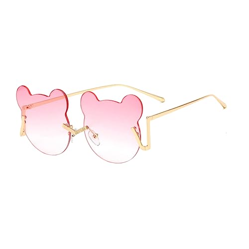 VANZACK Rimless Sonnenbrille Kreative Partybrille mit Goldenem Rahmen Pinken Gläsern für Fotos Feiern Einzigartiges Design für Spaß von VANZACK