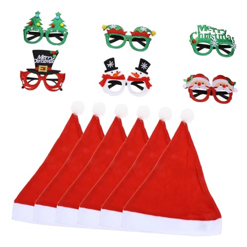 VANZACK Teiliges Weihnachtsbrillen mit Lustigen Partyhüten Xmas Party Favor Weihnachtskostüm Requisiten für Karneval Cosplay Festliche Deko und Silvesterfeiern von VANZACK