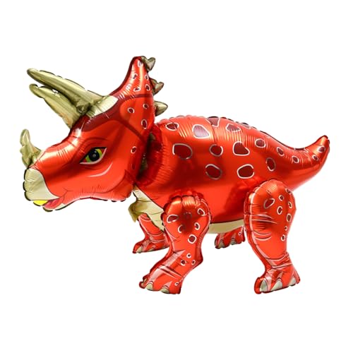 VANZACK Triceratops Dinosaurier Folienballon Stehend Rote Partydeko Wiederverwendbar Für Geburtstagsfeier Familienfest Banquet Dekoration von VANZACK
