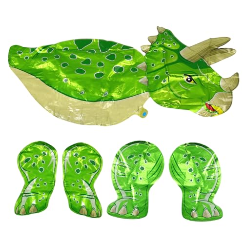 VANZACK Triceratops Folienballon Grün Langlebiger Dino Luftballon für Geburtstagsfeier Selbststehend Partydekoration für Kindergeburtstag und Familienfeier von VANZACK