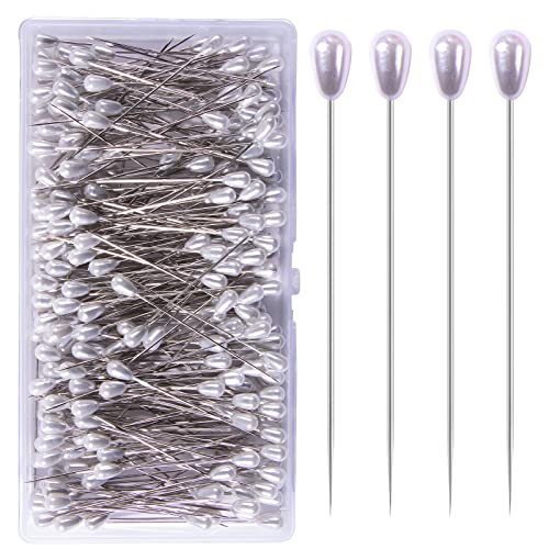 VAPKER 200 Stück weiße, elegante, formelle gerade Nadeln, Perlweiß, Tropfenform, 55 mm, Kunststoff und Stahl, für Hochzeiten und Bastelarbeiten VAPKER 200 Stück weiße, elegante, formelle gerade Nadeln, Perlweiß, Tropfenform, 55 mm, Kunststoff und Stahl, für Hochzeiten und Bastelarbeiten von VAPKER