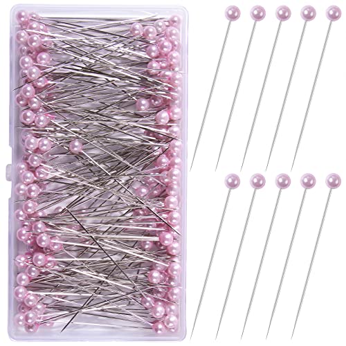 VAPKER 200 Stück Blumenstraußnadeln Perle Hellrosa Rundkopf Pins 65 mm Hochzeit Blume Pin Corsage Pins Nähen Pin gerade Pins für DIY Handwerk Schmuckherstellung Blumendekorationen von VAPKER