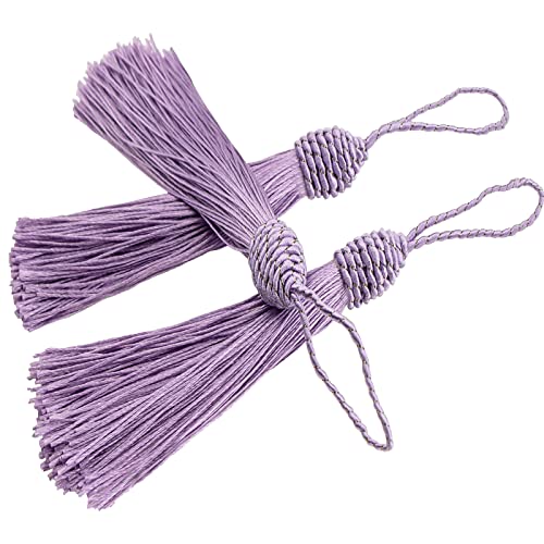 VAPKER Lesezeichen-Quasten, 20 Stück, 15 cm, Violette Quasten mit Ananaskopf, Nähquasten, seidige Zahnseide, Mini-Bastelquasten mit Kordelschlaufe für Schlüsselanhänger, Ohrringe, Schmuck, DIY VAPKER Lesezeichen-Quasten, 20 Stück, 15 cm, Violette Quasten mit Ananaskopf, Nähquasten, seidige Zahnseide, Mini-Bastelquasten mit Kordelschlaufe für Schlüsselanhänger, Ohrringe, Schmuck, DIY von VAPKER