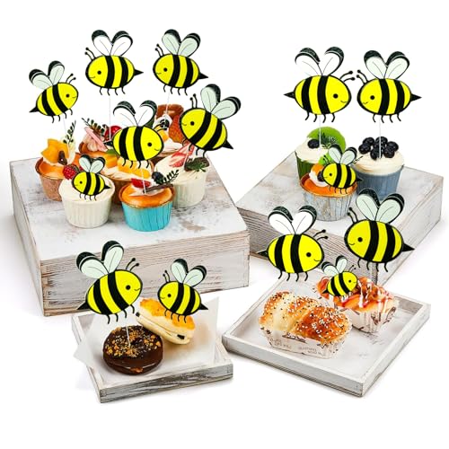 VARACL 30 Stück Bienen-Cupcake-Aufsätze, Bienenkuchenaufsatz für Hummel, Geschlechtsoffenbarung, Bienen-Thema-Partygeschenke, Honigbienen-Cupcake-Picks für Babyparty, Kindergeburtstag, VARACL 30 Stück Bienen-Cupcake-Aufsätze, Bienenkuchenaufsatz für Hummel, Geschlechtsoffenbarung, Bienen-Thema-Partygeschenke, Honigbienen-Cupcake-Picks für Babyparty, Kindergeburtstag, von VARACL