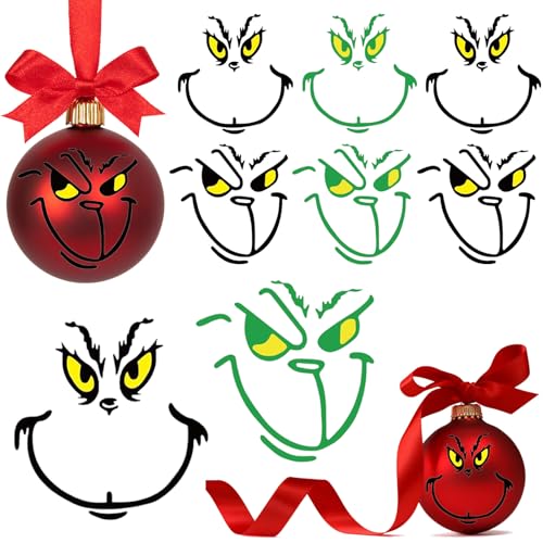 VARACL 36 x Grich-Gesichts-Aufkleber, wasserdicht, Weihnachtsaufkleber für Weihnachtsdekoration, Weihnachtsdekoration, Kugel-Ornament, Wasserflaschen, Weihnachtsfeier, Gastgeschenk, Heimdekoration VARACL 36 x Grich-Gesichts-Aufkleber, wasserdicht, Weihnachtsaufkleber für Weihnachtsdekoration, Weihnachtsdekoration, Kugel-Ornament, Wasserflaschen, Weihnachtsfeier, Gastgeschenk, Heimdekoration von VARACL
