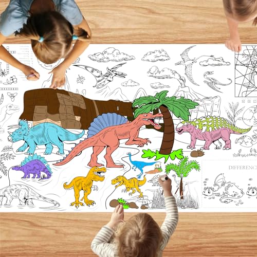 VARACL Dinosaurier-Maltischdecke für Kinder, DIY-Handwerk, Dinosaurier-Maltischdecke, Jumbo-Dino-Malposter für Klassenzimmer-Aktivitäten, Geburtstagsparty-Dekorationen, 183 x 86 cm VARACL Dinosaurier-Maltischdecke für Kinder, DIY-Handwerk, Dinosaurier-Maltischdecke, Jumbo-Dino-Malposter für Klassenzimmer-Aktivitäten, Geburtstagsparty-Dekorationen, 183 x 86 cm von VARACL