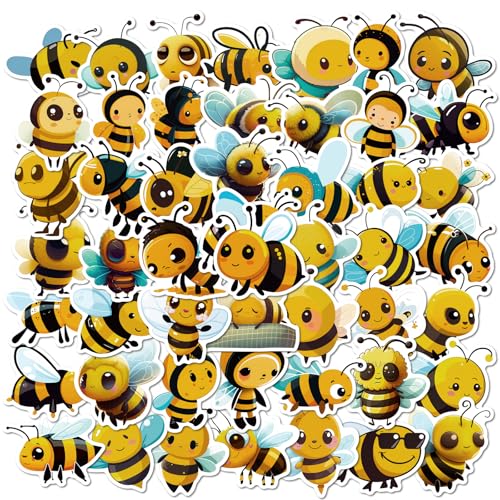 VARACL Niedliche Bienen-Aufkleber, 50 Stück, Honigbienen-Aufkleber, Abziehbilder für Kinder, Erwachsene, Lehrer, Belohnung, wasserdichte Bienen-Aufkleber für Wasserflaschen, Laptop, VARACL Niedliche Bienen-Aufkleber, 50 Stück, Honigbienen-Aufkleber, Abziehbilder für Kinder, Erwachsene, Lehrer, Belohnung, wasserdichte Bienen-Aufkleber für Wasserflaschen, Laptop, von VARACL