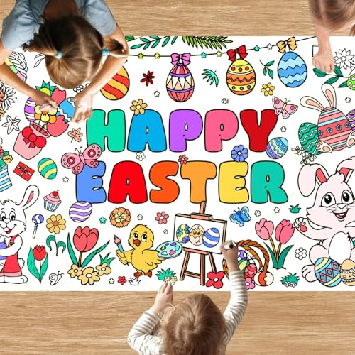 VARACL Oster-Tischdecke zum Ausmalen für Kinder, zum Selbermachen, Jumbo-Maltischdecke, Osterspiel-Aktivitäten, riesige Maltischdecke, großes Malposter für Zuhause, Klassenzimmer, Party-Dekorationen VARACL Oster-Tischdecke zum Ausmalen für Kinder, zum Selbermachen, Jumbo-Maltischdecke, Osterspiel-Aktivitäten, riesige Maltischdecke, großes Malposter für Zuhause, Klassenzimmer, Party-Dekorationen von VARACL