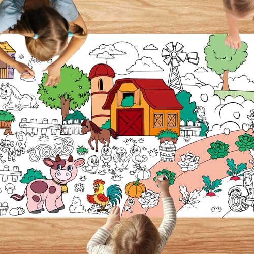 VARACL Tischdecke zum Ausmalen von Bauernhoftieren für Kinder, zum Basteln, Bauernhof, Jumbo-Tiere, riesiges Ausmalposter für Zuhause, Klassenzimmer, Aktivitäten, Geburtstagsparty, Dekorationen VARACL Tischdecke zum Ausmalen von Bauernhoftieren für Kinder, zum Basteln, Bauernhof, Jumbo-Tiere, riesiges Ausmalposter für Zuhause, Klassenzimmer, Aktivitäten, Geburtstagsparty, Dekorationen von VARACL