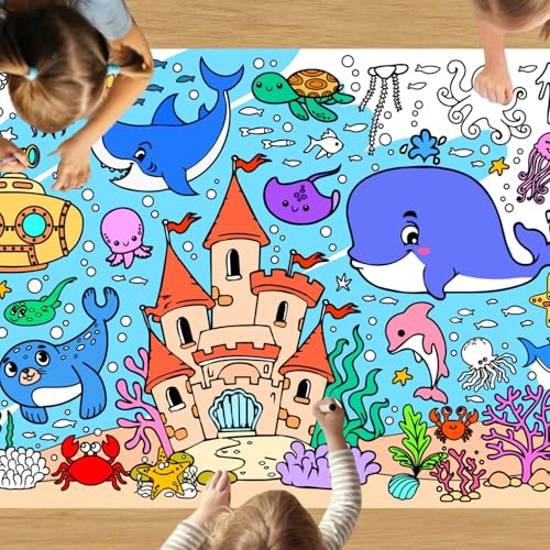 VARACL Under The Sea Party Giant Coloring Poster for Kids, Summer Ocean Animal Jumbo Coloring Tablecloth Table Cover for School Classroom Activity Home Birthday Party Decoration Supplies VARACL Under The Sea Party Giant Coloring Poster for Kids, Summer Ocean Animal Jumbo Coloring Tablecloth Table Cover for School Classroom Activity Home Birthday Party Decoration Supplies von VARACL