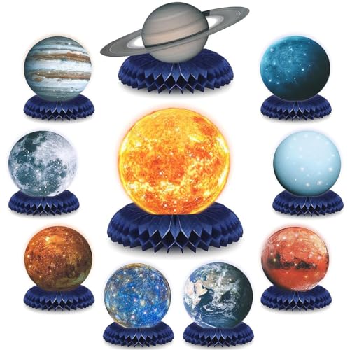 VARACL Weltraum-Themen-Party-Dekorationen, Sonnensystem, Planeten, Waben-Mittelstücke für Tische, 10 Stück, Galaxie, Planeten, Weltraummodelle für Weltraum, Party-Dekoration, Zubehör VARACL Weltraum-Themen-Party-Dekorationen, Sonnensystem, Planeten, Waben-Mittelstücke für Tische, 10 Stück, Galaxie, Planeten, Weltraummodelle für Weltraum, Party-Dekoration, Zubehör von VARACL