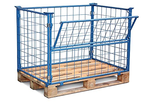 Palettenaufsatz, Typ 64 Höhe 800 mm, für Paletten 800x1200 mm, Auflast 1000 kg, RAL 5012 lichtblau von VARIOfit