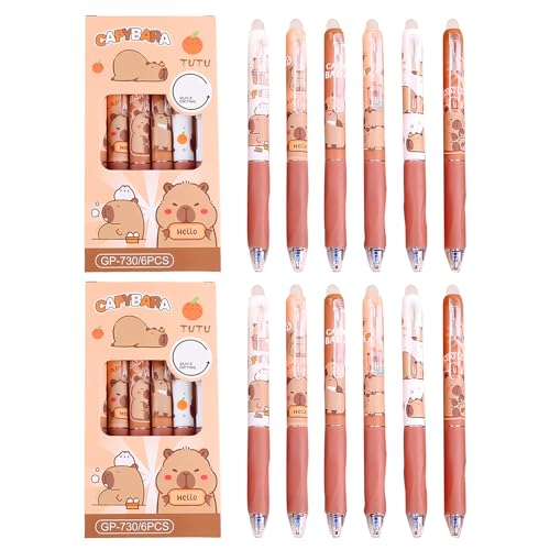 VARKAGE 12 Stück Capybara Kugelschreiber Radierbar, Blau Gelstifte Radierbar, Capybara Stifte für Schule, Büro, Schreibwaren, Capybara-Motto-Partygeschenke VARKAGE 12 Stück Capybara Kugelschreiber Radierbar, Blau Gelstifte Radierbar, Capybara Stifte für Schule, Büro, Schreibwaren, Capybara-Motto-Partygeschenke von VARKAGE