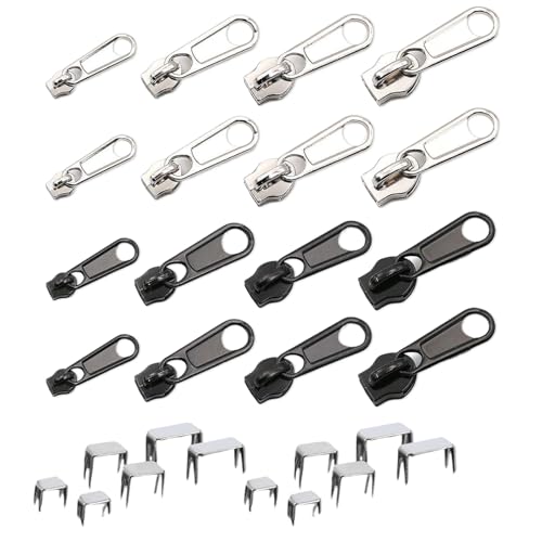 VARKAGE 28 Stück Reißverschluss Zipper, Reparatur Set, Ersatz Zipper für Reißverschlüsse für Geldbörse, Kleider, Jeans, Koffer, Gepäck von VARKAGE