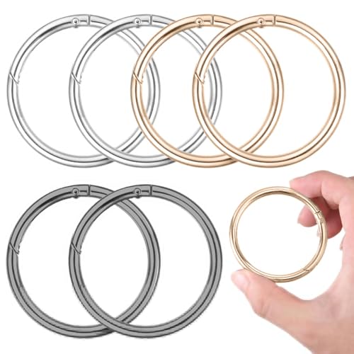 VARKAGE 6 Stück Karabiner Rund 60mm OD 50mm ID Zinklegierung Schlüsselring Karabiner Karabinerhaken Rund Karabiner Ring für Schlüsselanhänger, Tasche, Schmuck, DIY Handwerk Machen VARKAGE 6 Stück Karabiner Rund 60mm OD 50mm ID Zinklegierung Schlüsselring Karabiner Karabinerhaken Rund Karabiner Ring für Schlüsselanhänger, Tasche, Schmuck, DIY Handwerk Machen von VARKAGE