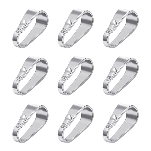 VARKAGE 9 Stück Collierschlaufen 925 Sterling Silber 9mm Verbinder für Kettenanhänger Anhänger Charms Anhängerschlaufen Ösen Schmuck Verschluss DIY VARKAGE 9 Stück Collierschlaufen 925 Sterling Silber 9mm Verbinder für Kettenanhänger Anhänger Charms Anhängerschlaufen Ösen Schmuck Verschluss DIY von VARKAGE